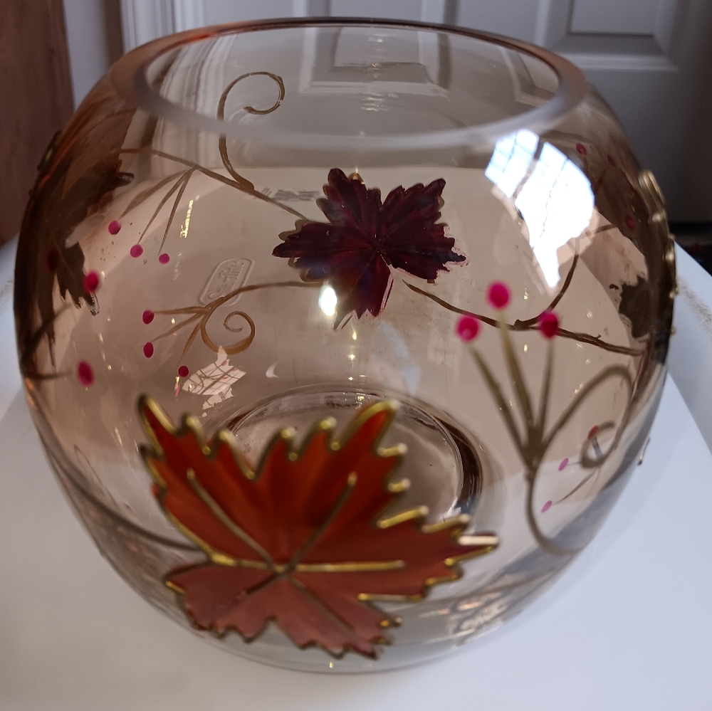 Fall Glass Candle Holder